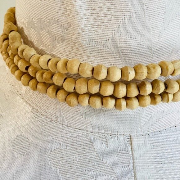 Three-Strand Wooden Beaded Choker Necklace - Picture 3 of 4